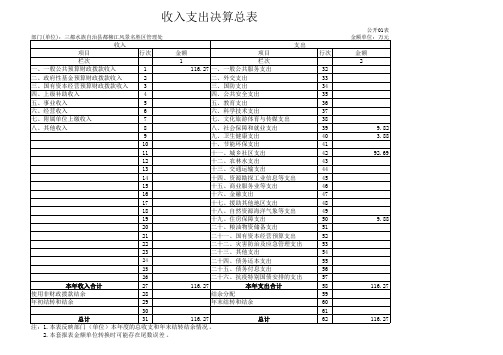 收入支出决算总表