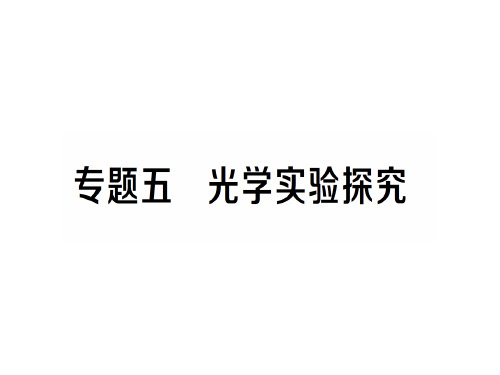 第四章 专题五 光学实验探究—2020年秋沪科版物理八年级上册作业课件