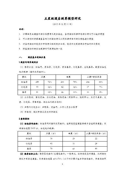 星级酒店财务测算研究