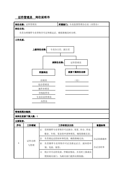 证件管理员岗位说明书范例(6)