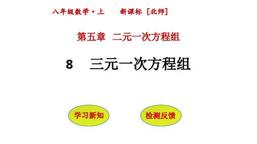 北师大版八年级数学上册三元一次方程组PPT精品课件