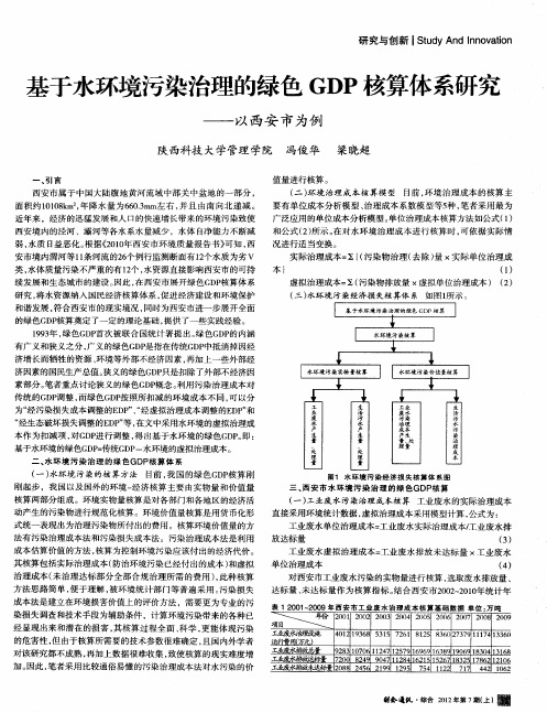 基于水环境污染治理的绿色GDP核算体系研究——以西安市为例