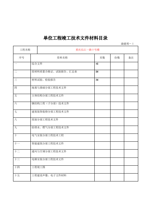 渝建竣资料填写范例(某工程完整版)