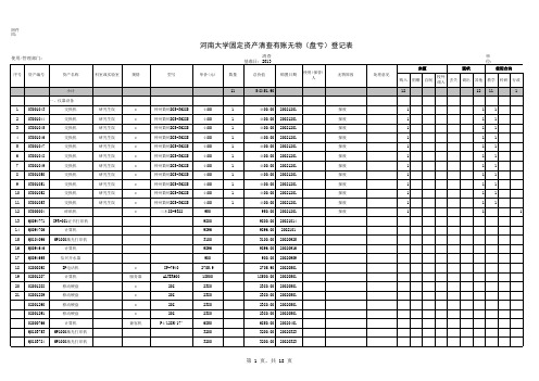 固定资产自查情况登记表