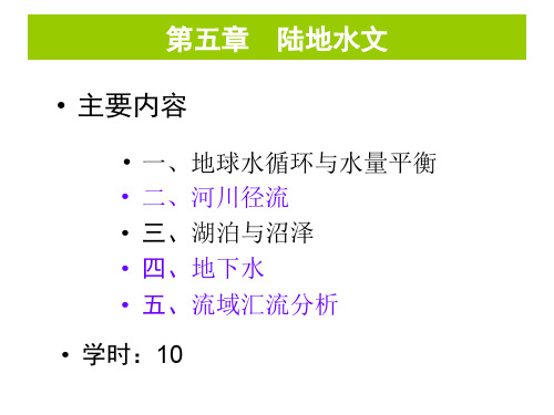 陆地水文基础知识讲义(ppt 206页)