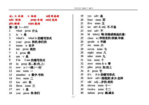 英语基础词汇2182个