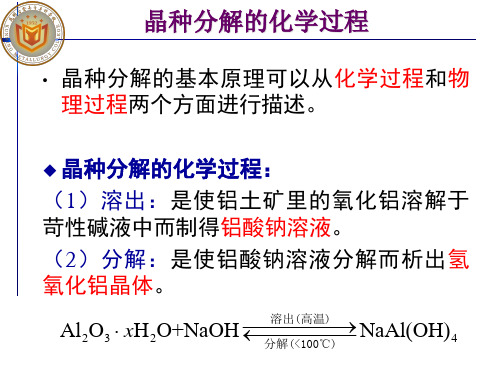 晶种分解的化学过程.