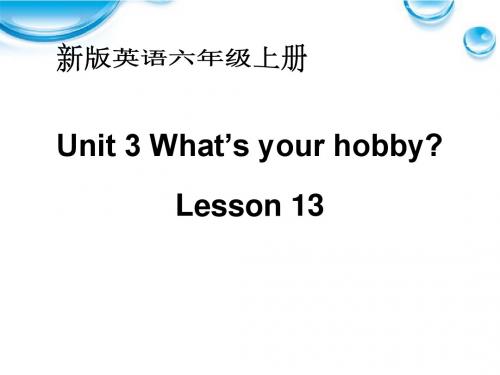 六年级英语上册 unit3 lesson13课件 人教新版