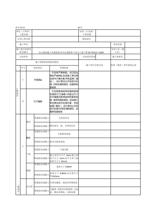 5.10.15预应力灌浆及封锚检验批质量验收记录