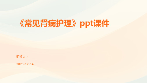 《常见肾病护理》ppt课件