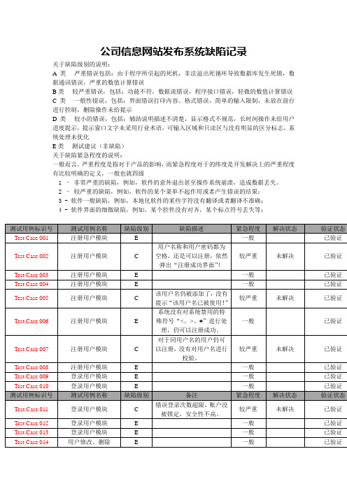 缺陷报告