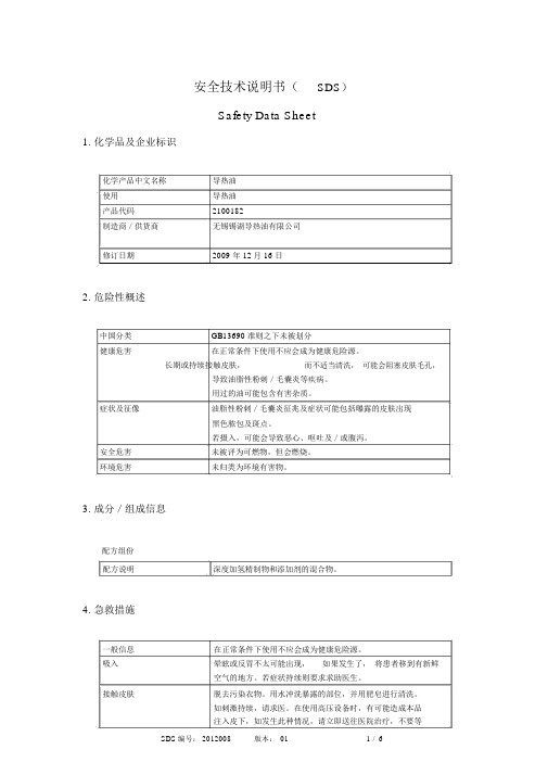 (完整版)导热油全版MSDS.docx