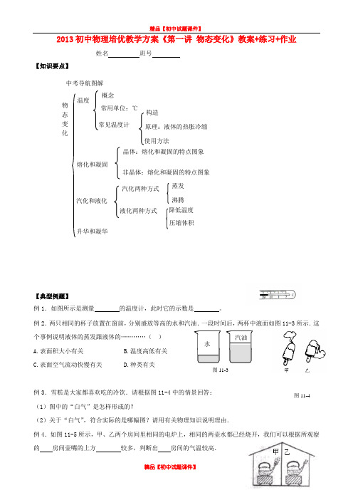 苏科初中物理八上《2第二章 物态变化》word教案 (1)