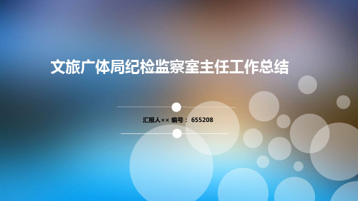 文旅广体局纪检监察室主任工作总结述职汇报模板【精选】