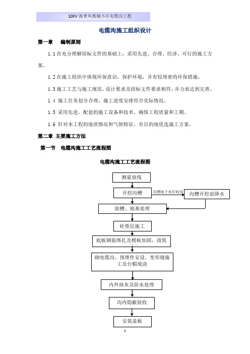 电缆沟施工组织设计