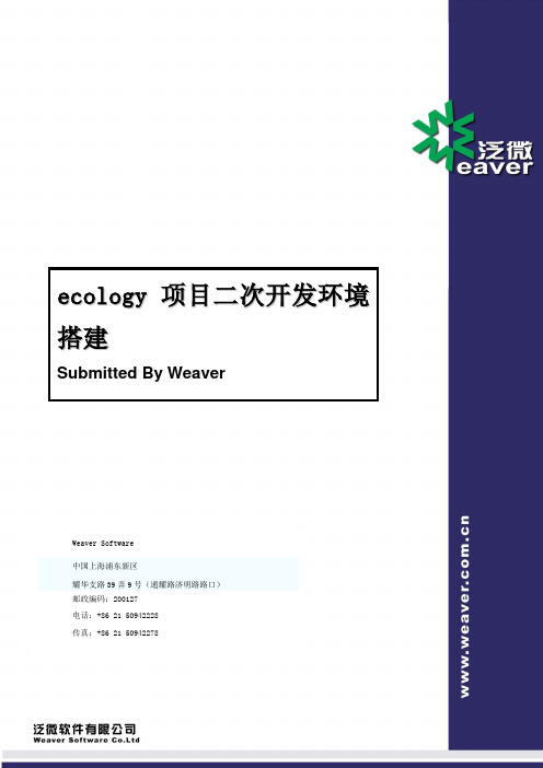 ecology项目二次开发环境搭建