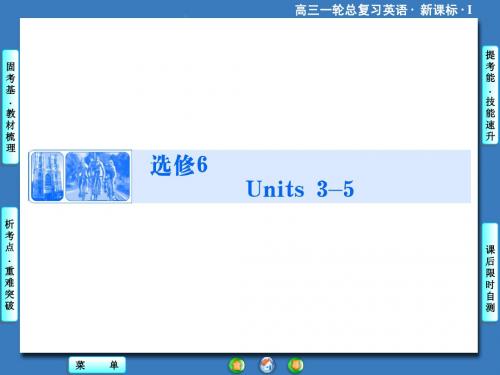 【课堂新坐标】2015高考英语(人教版)一轮课件：选修6 Units 3-5