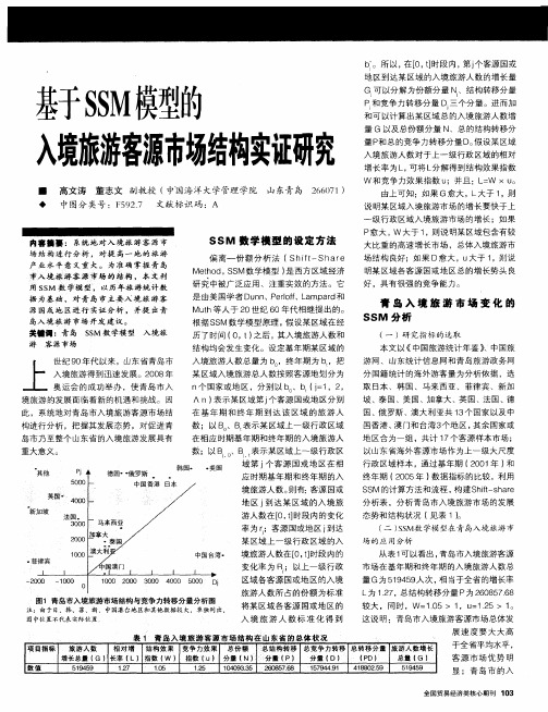 基于SSM模型的入境旅游客源市场结构实证研究