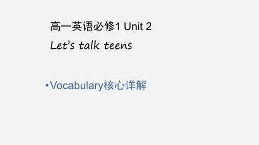 Unit2Let'sTalkTeensVocabulary1课件高一上学期牛津译林版(2020)