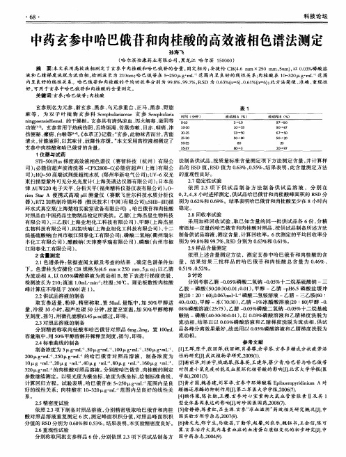 中药玄参中哈巴俄苷和肉桂酸的高效液相色谱法测定