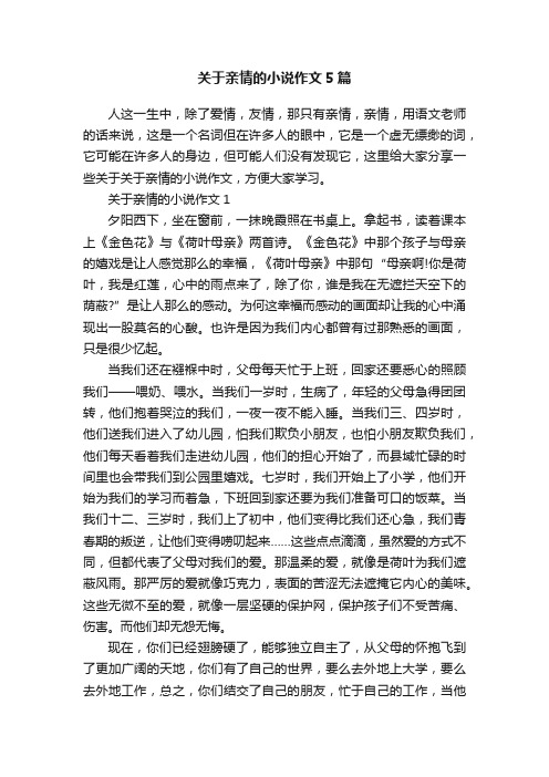 关于亲情的小说作文5篇