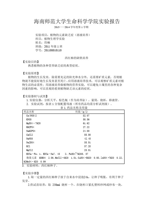 植物的元素缺乏症