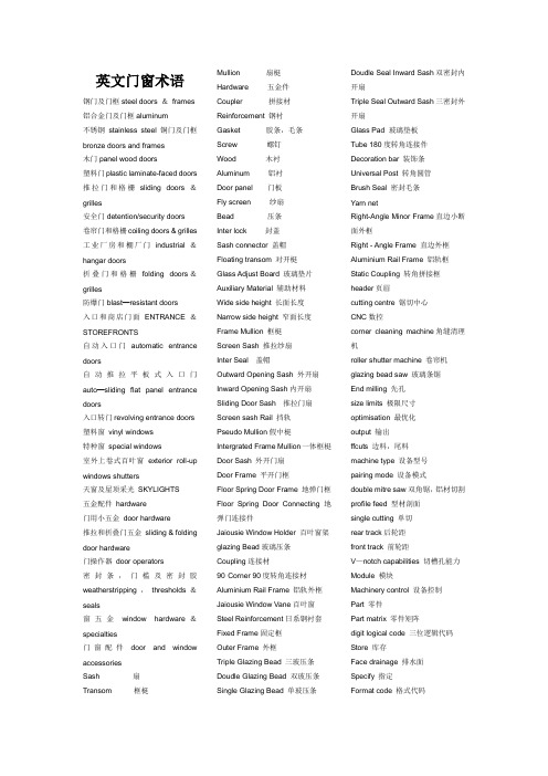 英文门窗术语【精选文档】