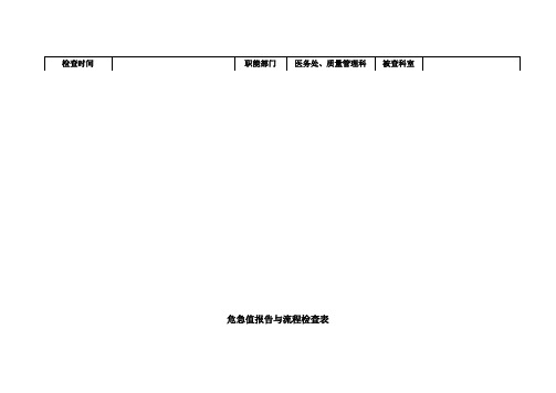 危急值报告制度及流程的督导