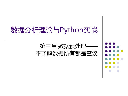 Python数据分析与可视化教学ppt-数据分析理论与Python实战-数据预处理