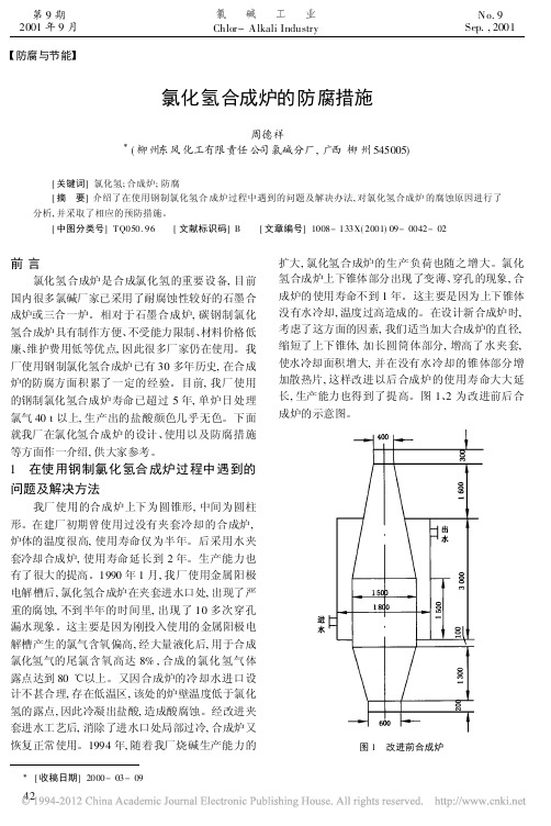 氯化氢合成炉的防腐措施