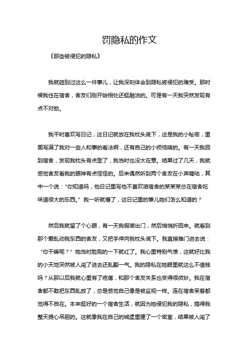 罚隐私的作文