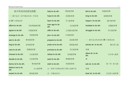 (完整版)高中英语词组固定搭配及常用短语完美总结,推荐文档