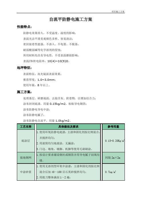 自流平防静电施工方案