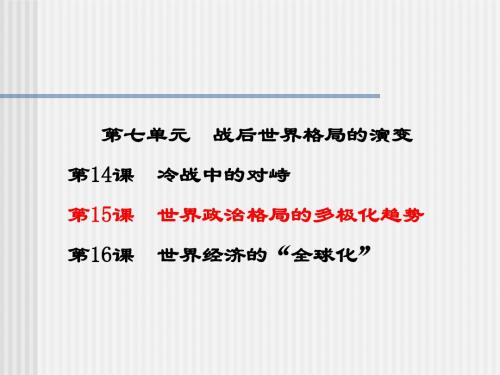 战后世界格局的演变PPT课件 人教版