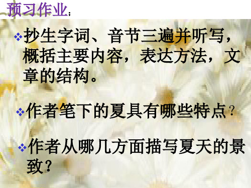 六年级下册语文优秀课件-1.1《夏》西师大版(共32张ppt)(共32张PPT)