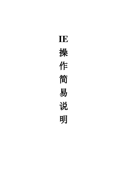 IE操作简易说明