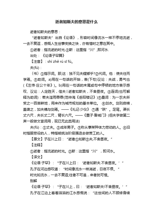 逝者如斯夫的意思是什么