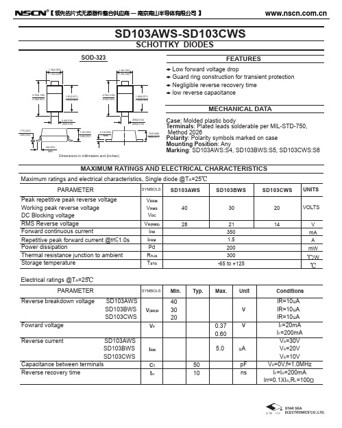 SD103AWS贴片肖特基二极管规格书