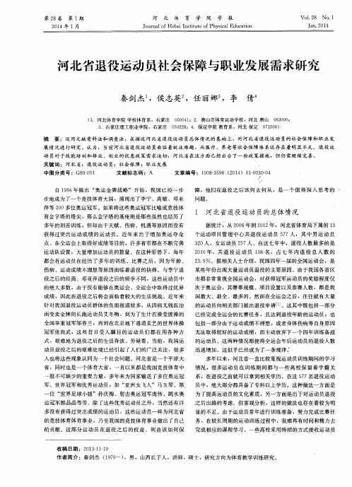 河北省役运动员社会保障与职业发展需求研究