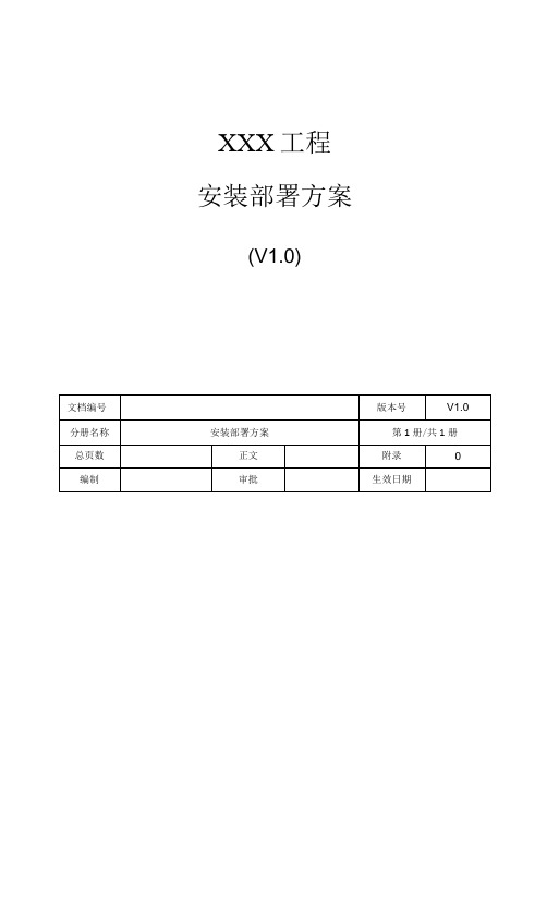 软件安装部署方案(模板)