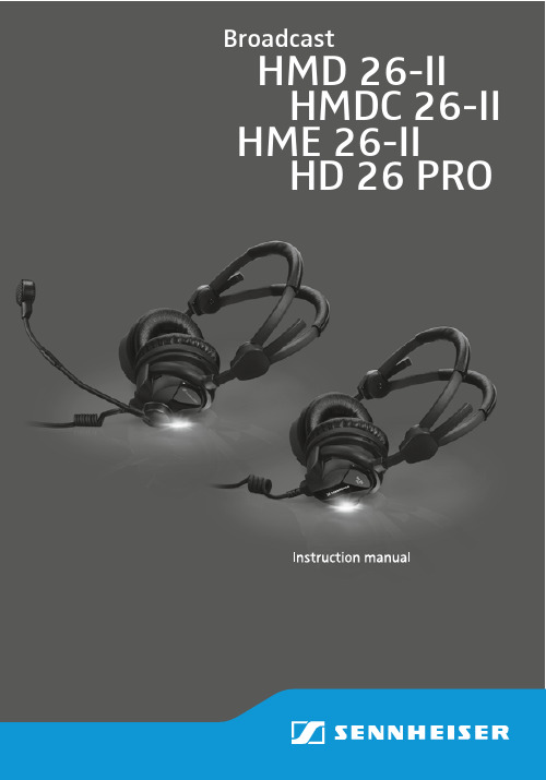 Sennheiser HME 26-II HD 26 PRO HMD 26-II 安全说明书