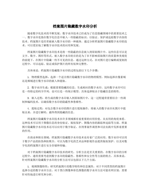 档案图片隐藏数字水印分析