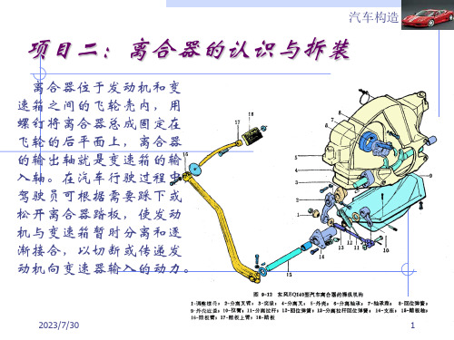 项目二：离合器的认识与拆装