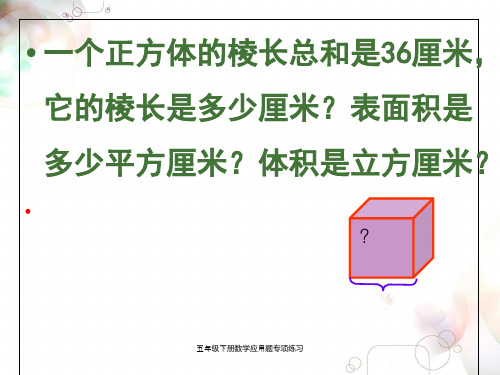 五年级下册数学应用题专项练习 ppt课件