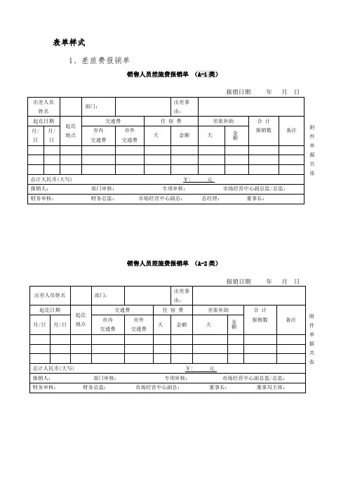 报销单据模板