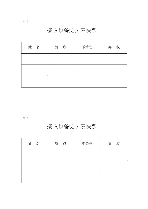 党员投票表决表票数统计表.doc