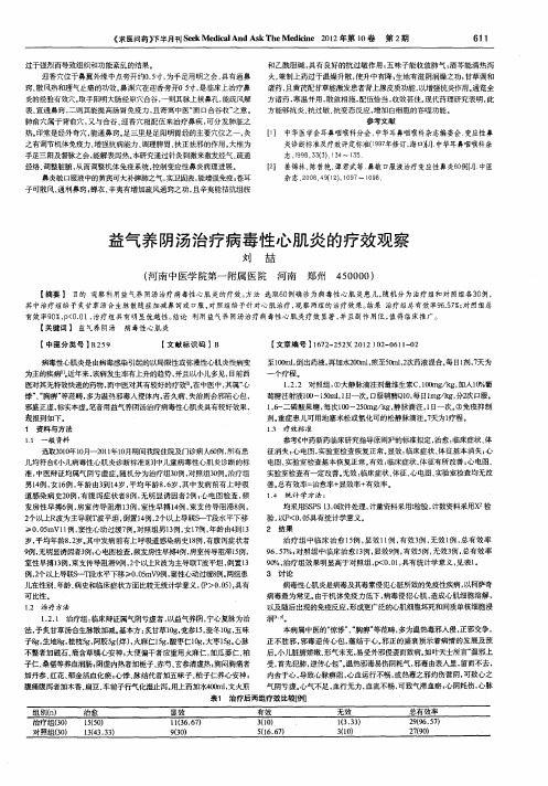 益气养阴汤治疗病毒性心肌炎的疗效观察