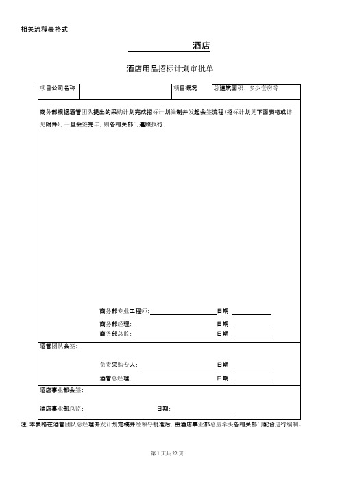 酒店用品采购操作办法流程表格