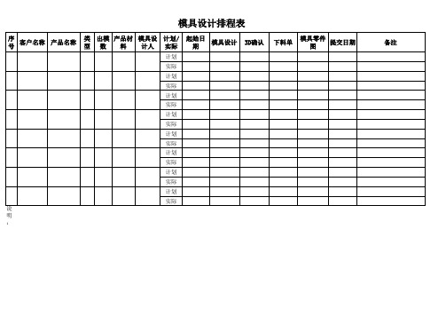 模具设计排程表