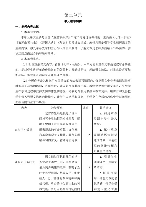 部编本六年级语文(上)第二单元教学初探集体(单元)备课资料